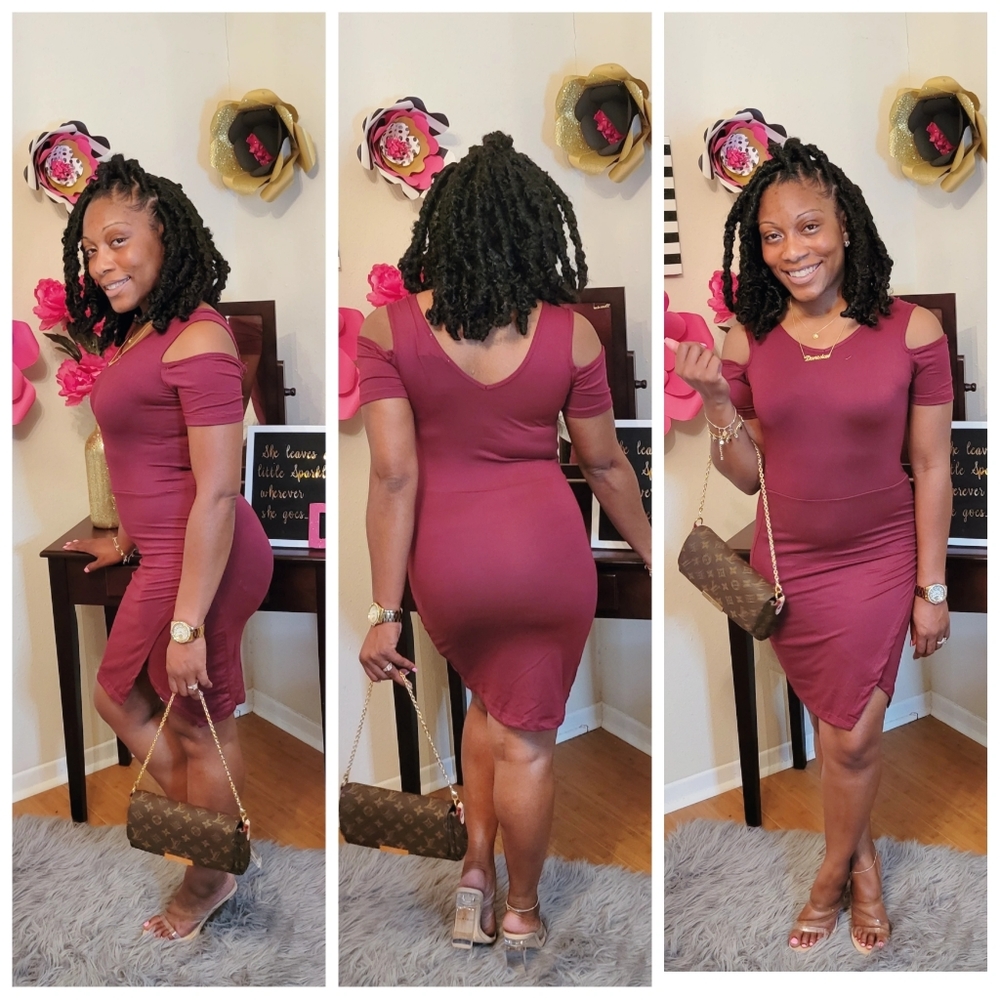 Burgundy cocktail dress